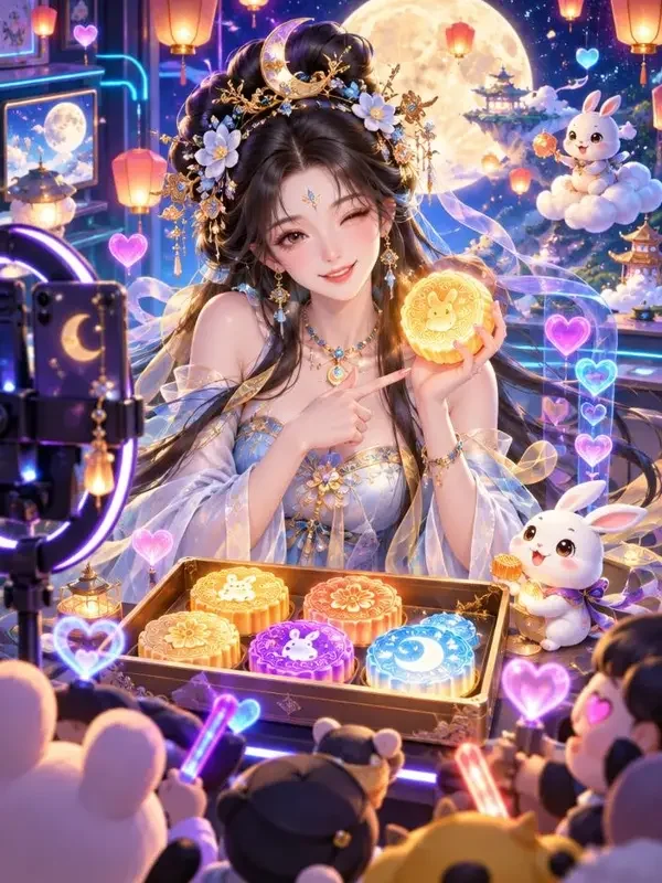 嫦娥下凡当网红封面